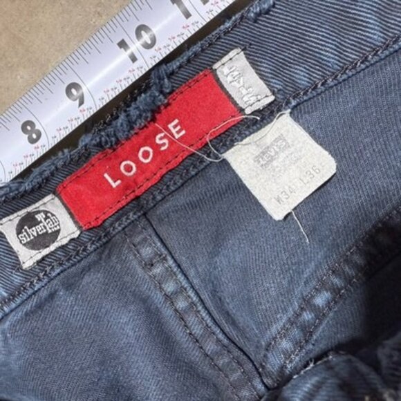 Vintage 90s Levi’s Silvertab Loose Fit Made USA Denim Jeans 34 X 35 Distressed - Picture 7 of 15